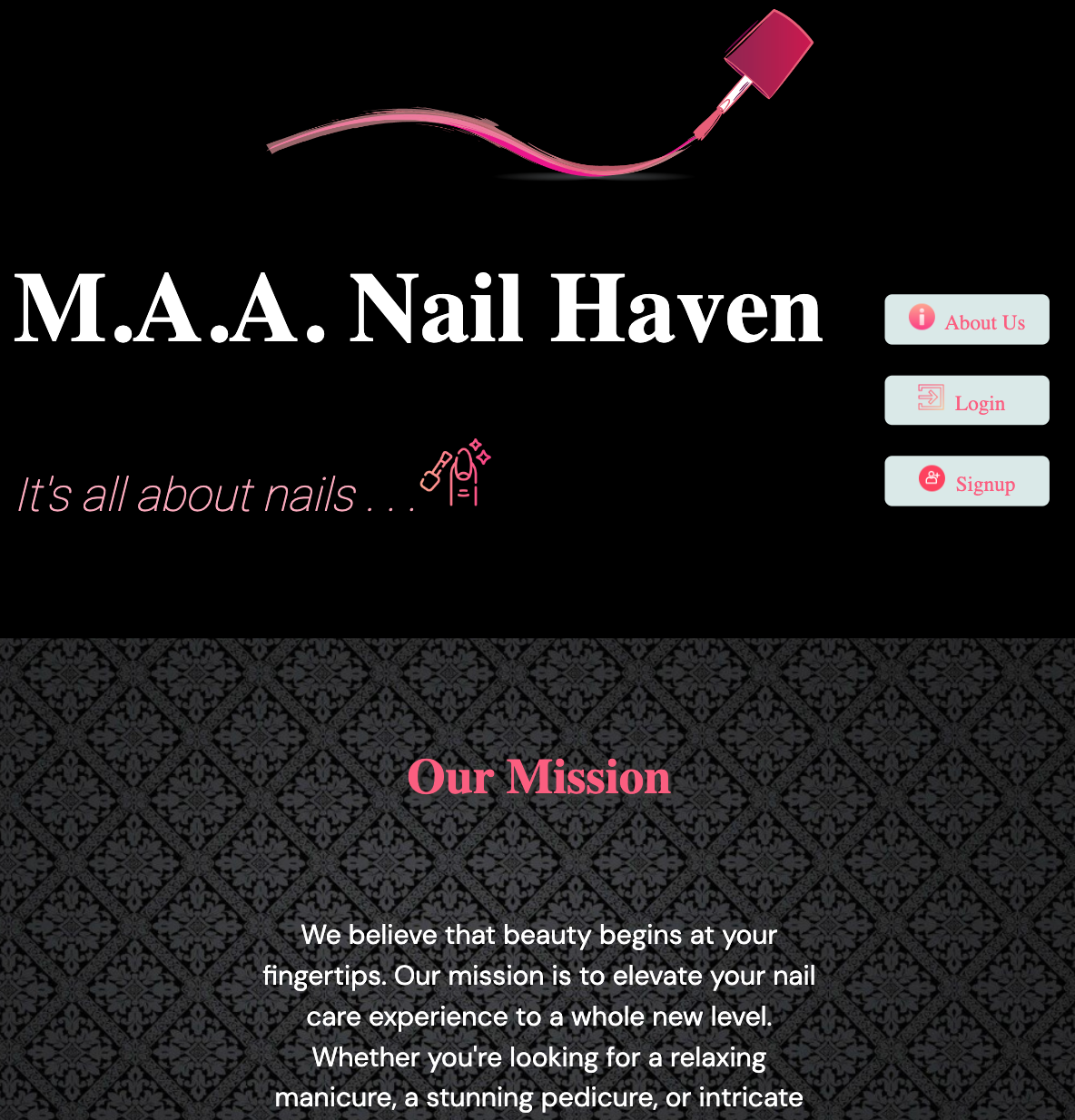 Nail Booking Site Screenshot